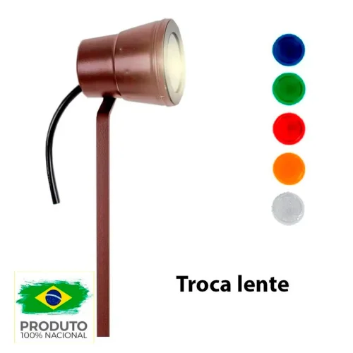 Espeto de Jardim Luminária com GU10 e Troca de Cor da Lente